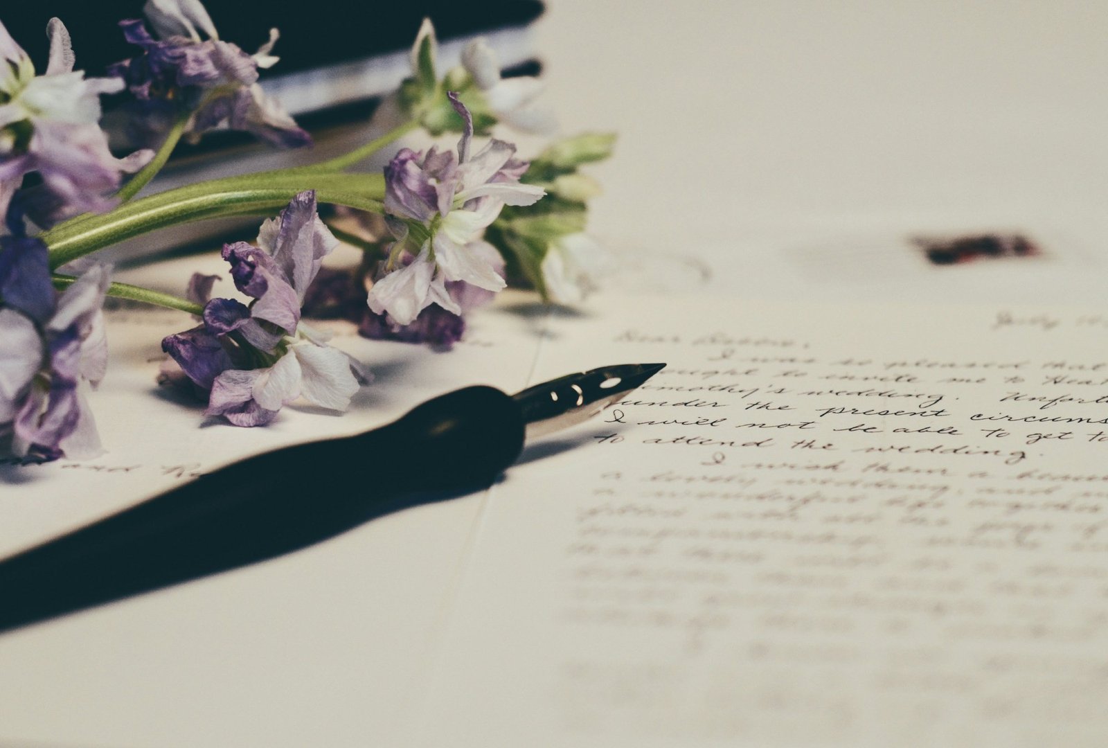 Pluma y sobre entre flores · símbolo de la carta mensual de Nacer Madre
